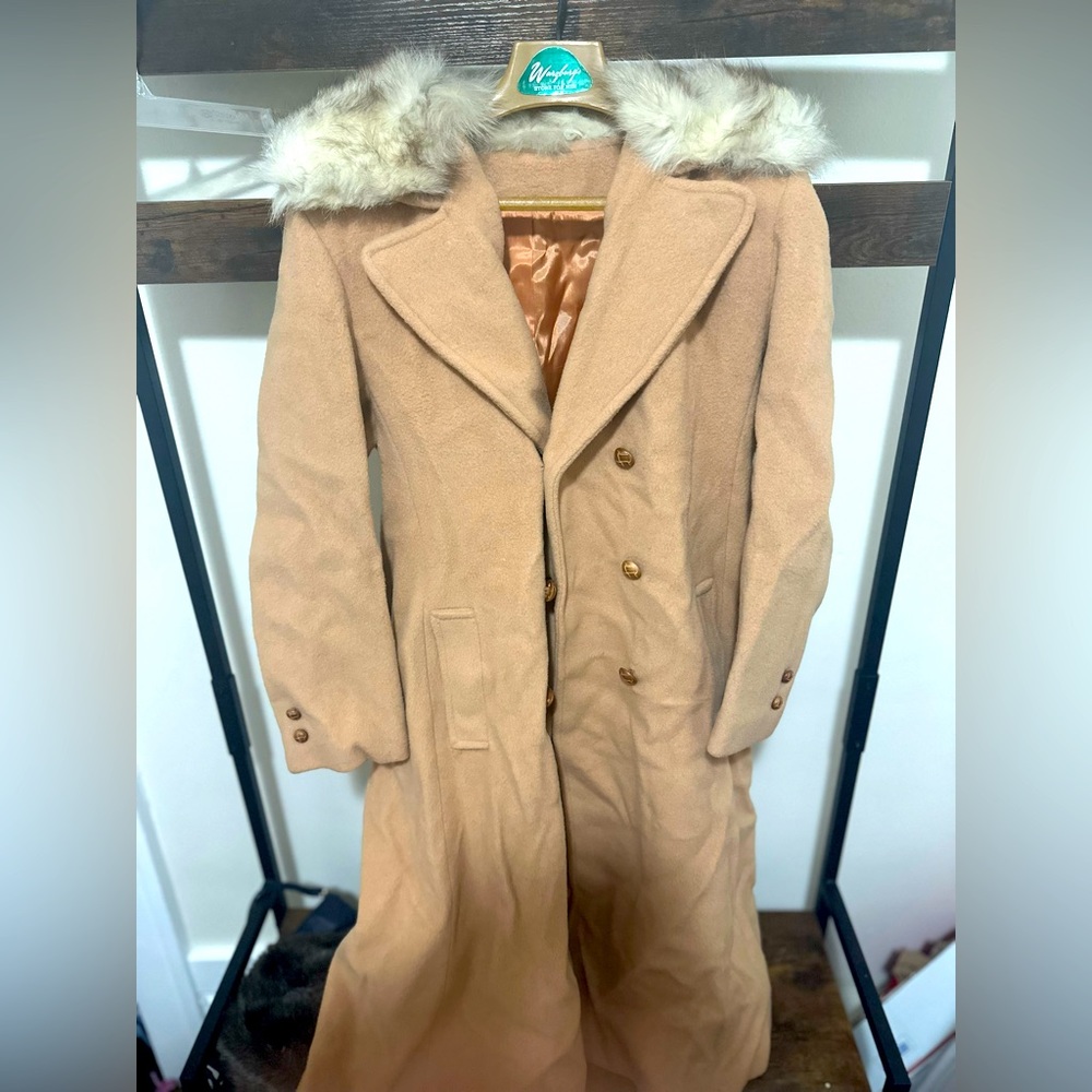 🔥 SALE Vintage Projections Wool fur lined trenchcoat. Made in USA. 10